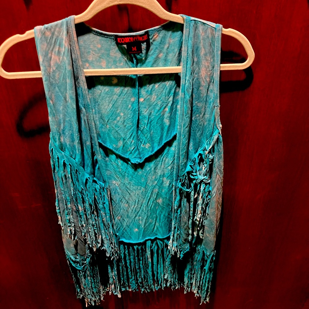 Rock and Roll Turquoise Fringed Vest